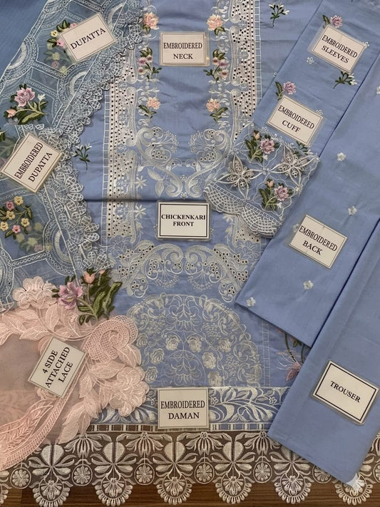 Elaf Chickenkari Embroidered Unstitched 3 piece