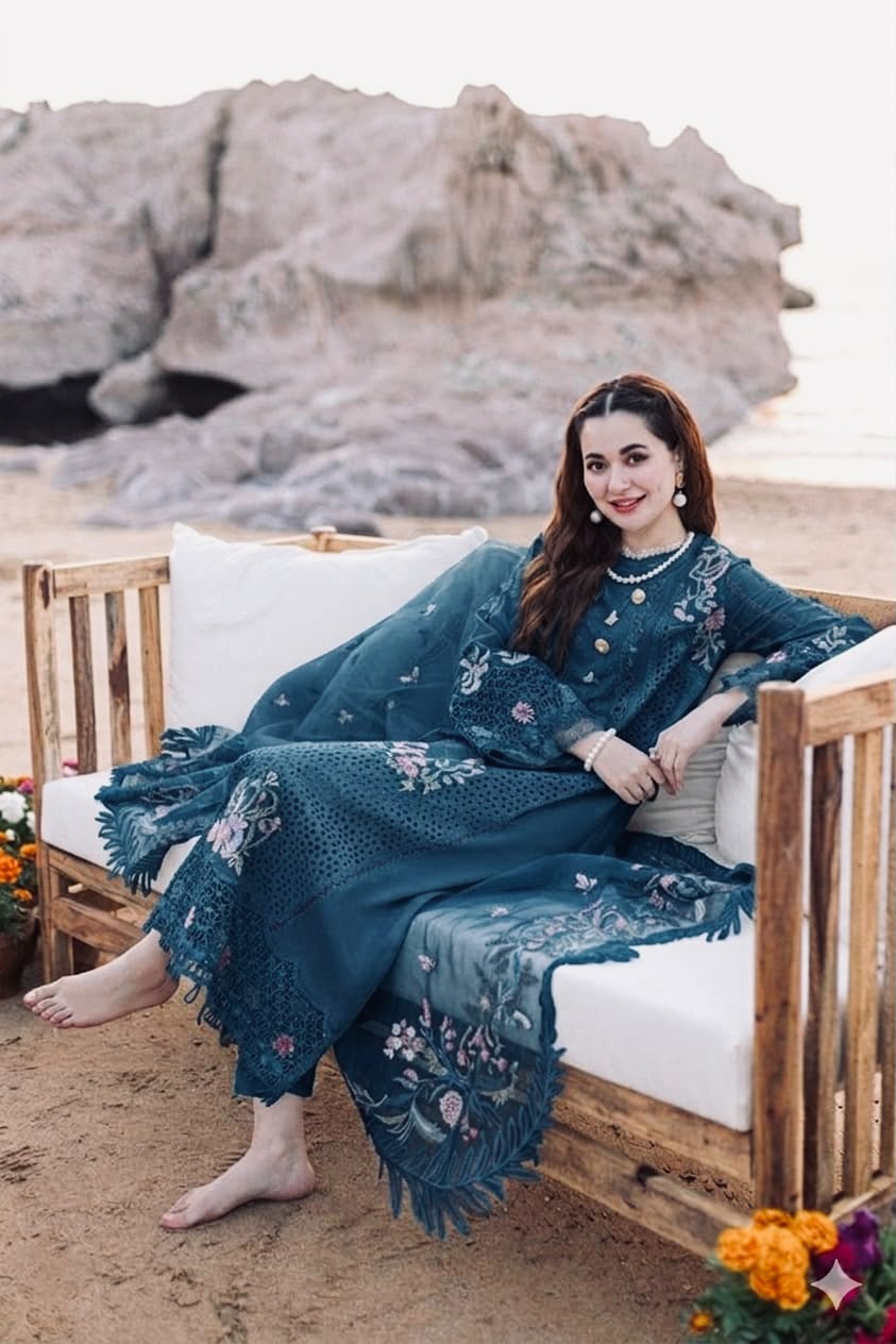 Qalamkar Embroidered Unstitched 3 Piece