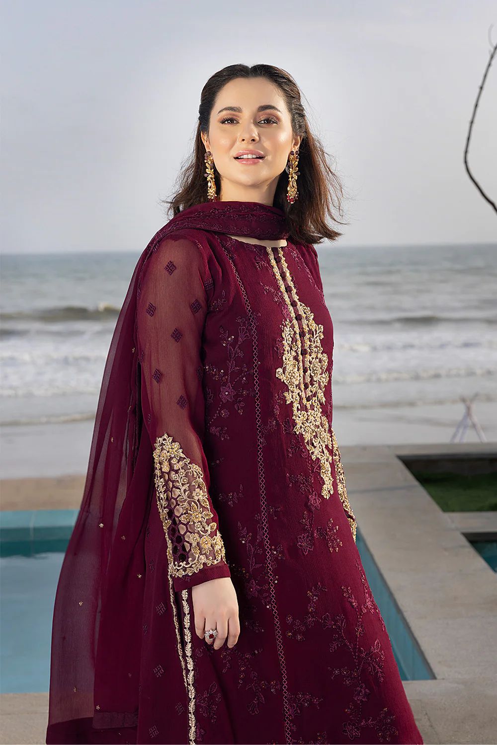 Azure Festive Embroidered Unstitched 3 piece