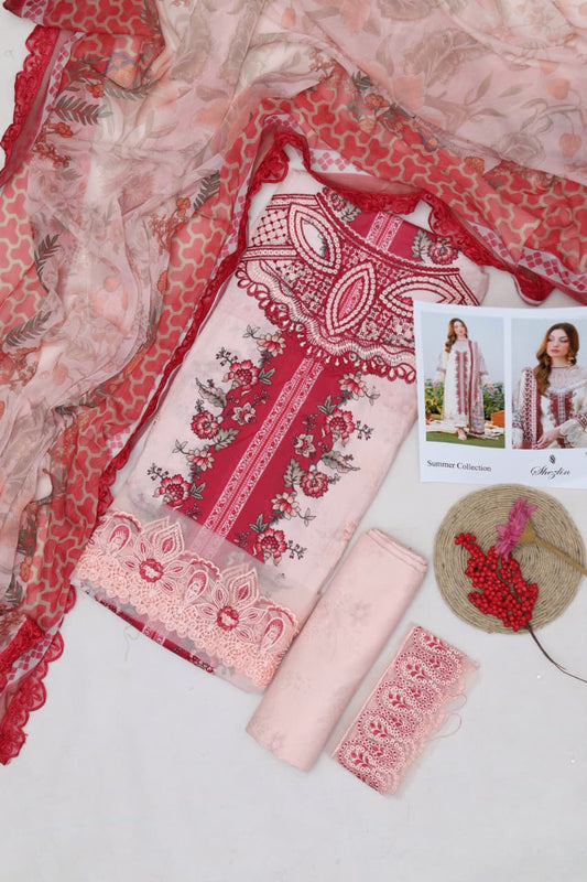 Aabyan 5051 Embroidered Unstitched 3 Piece