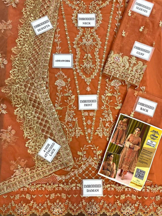 Zaha Festive Embroidered Unstitched 3 Piece