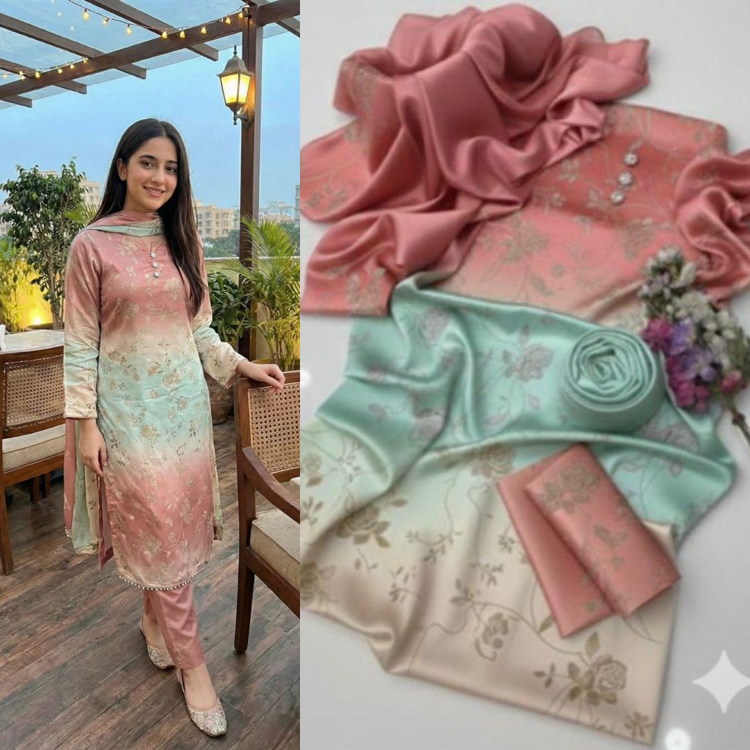 Lulusar Tie and Dye Digital Printed 3 Piece