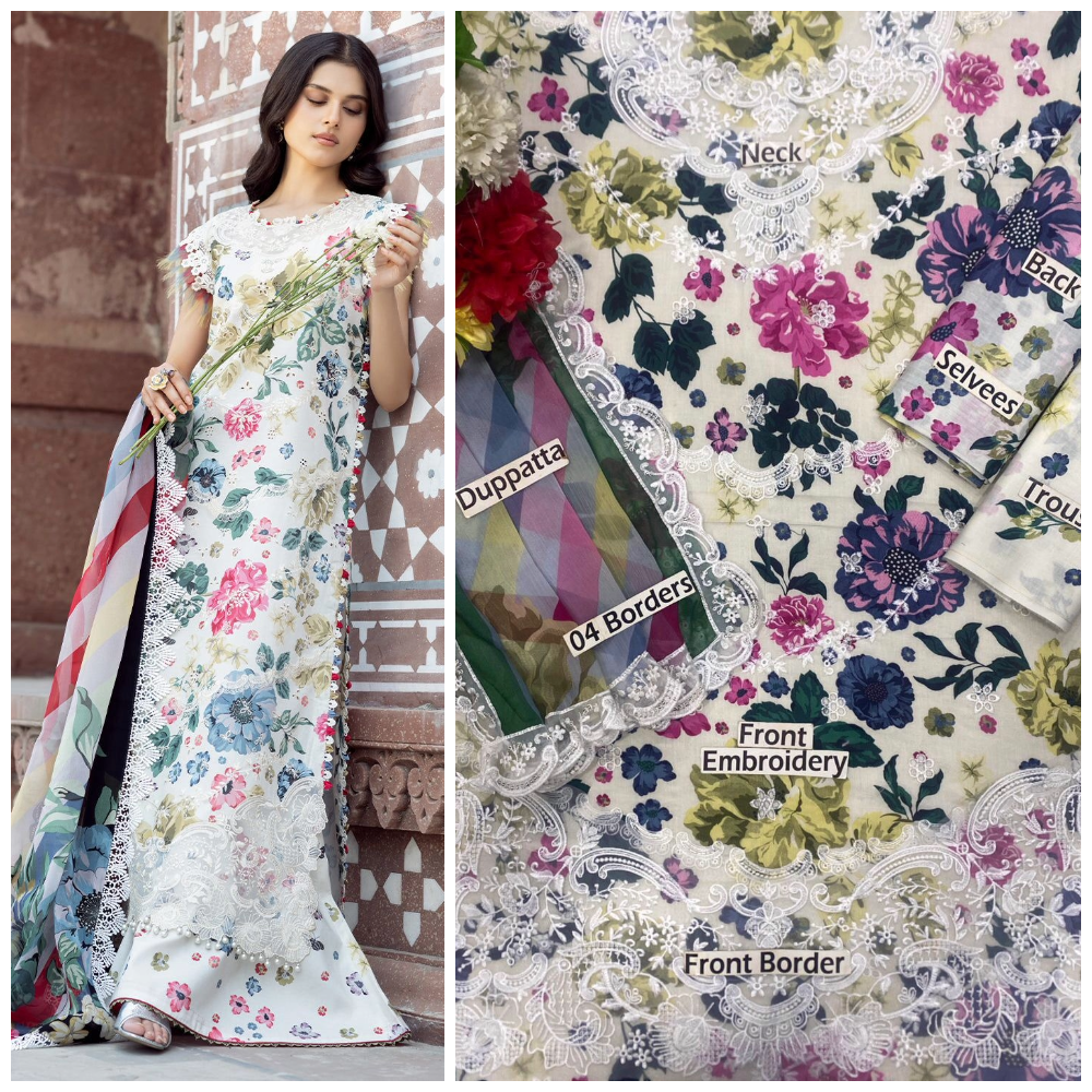 Bin Ilyas 2081 Embroidered Unstitched 3 Piece