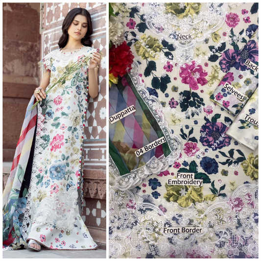 Bin Ilyas 2081 Embroidered Unstitched 3 Piece
