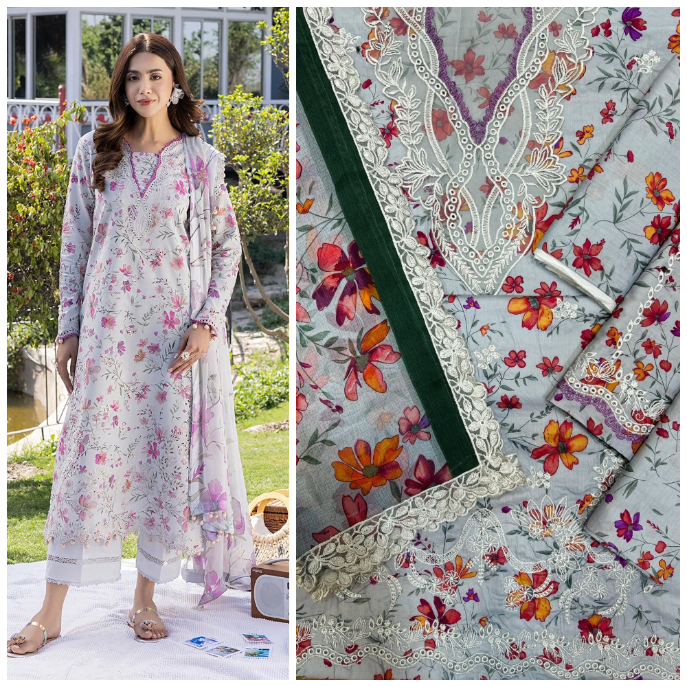 IZEL CRIMSON Embroidered Unstitched 3 Piece