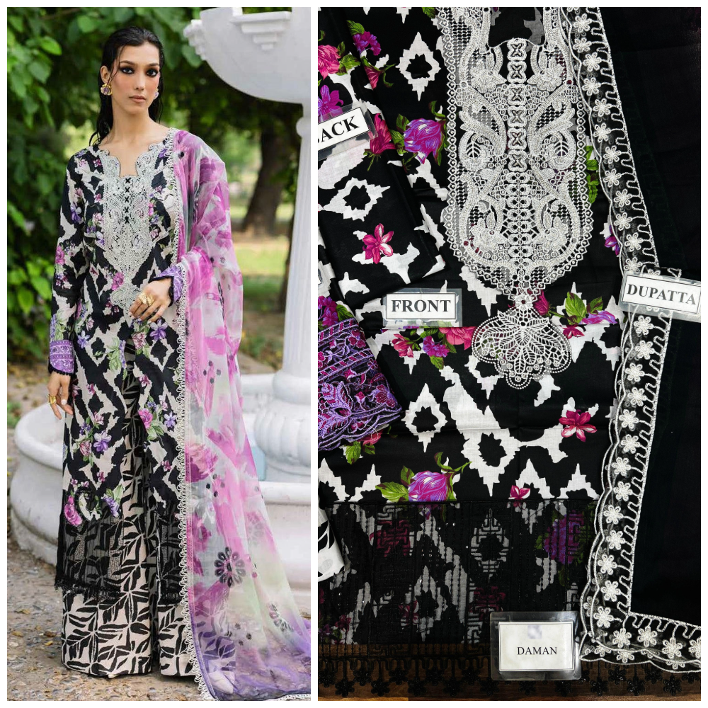 Nureh Embroidered Unstitched 3 Piece