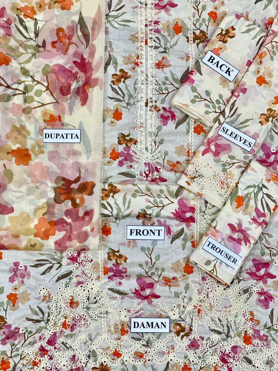 IZEL Lawn Embroidered Unstitched 3 Piece