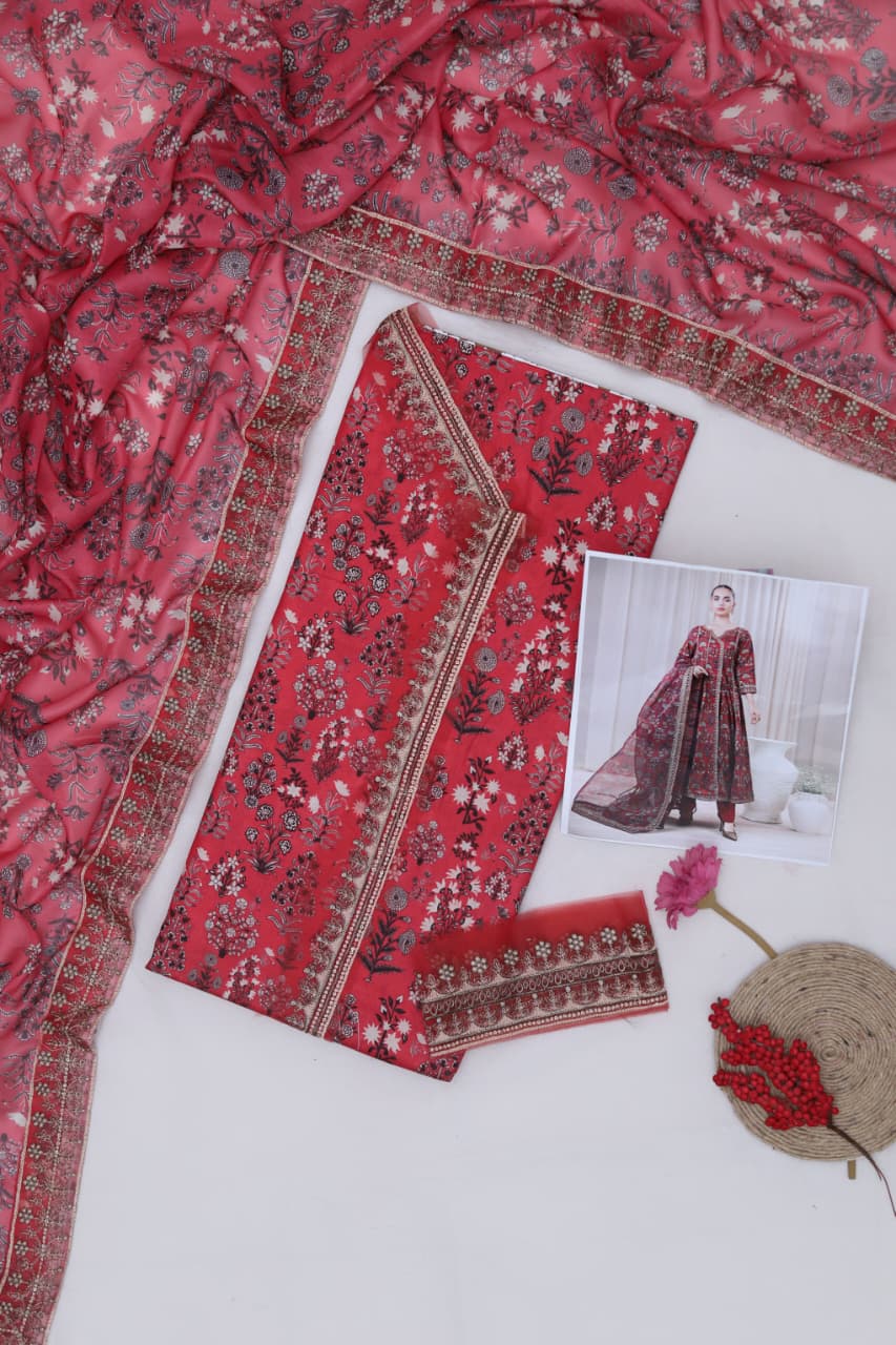 Maria.B 5114 Embroidered Unstitched 3 Piece