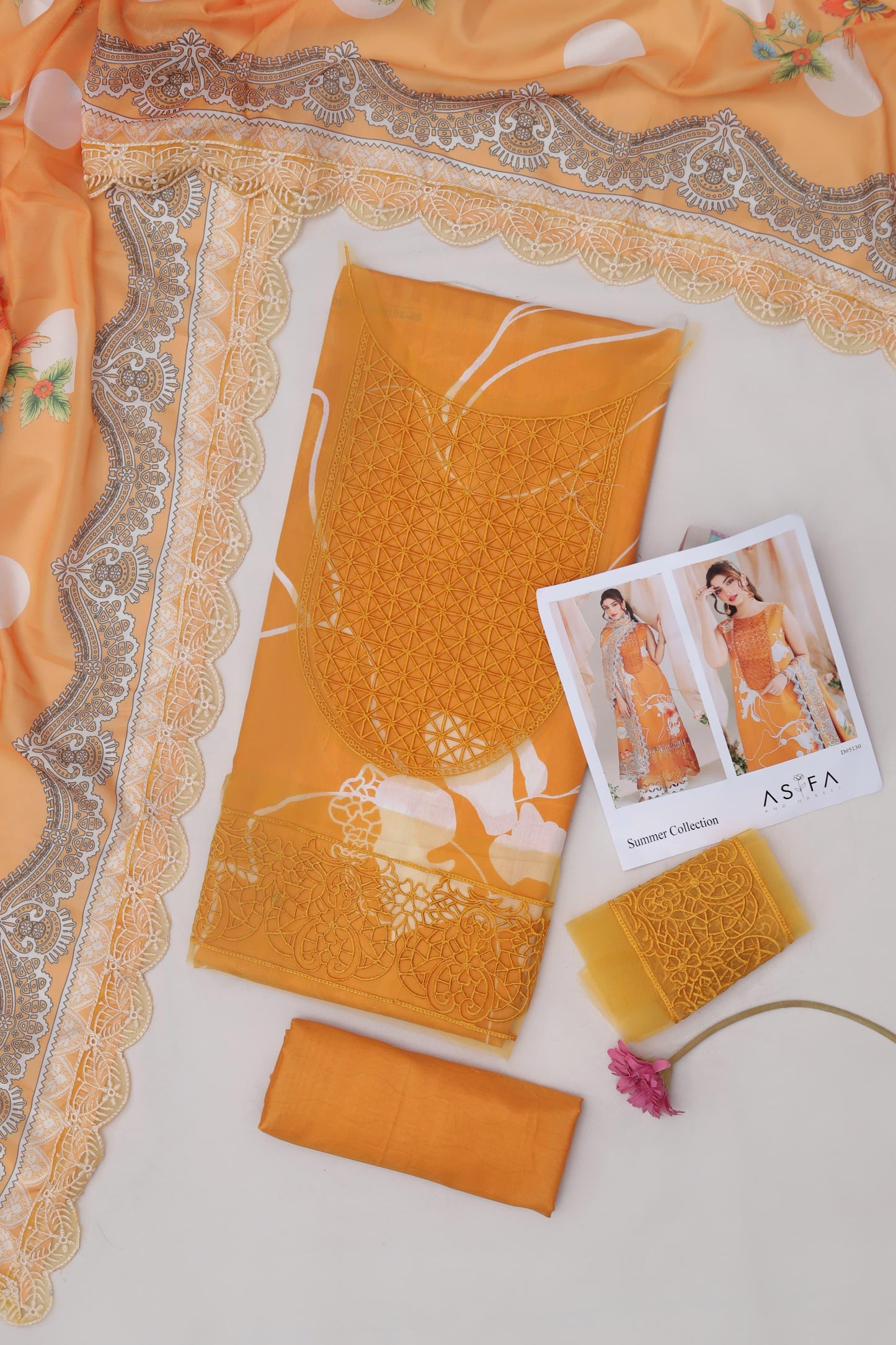 Asifa Embroidered Unstitched 3 Piece
