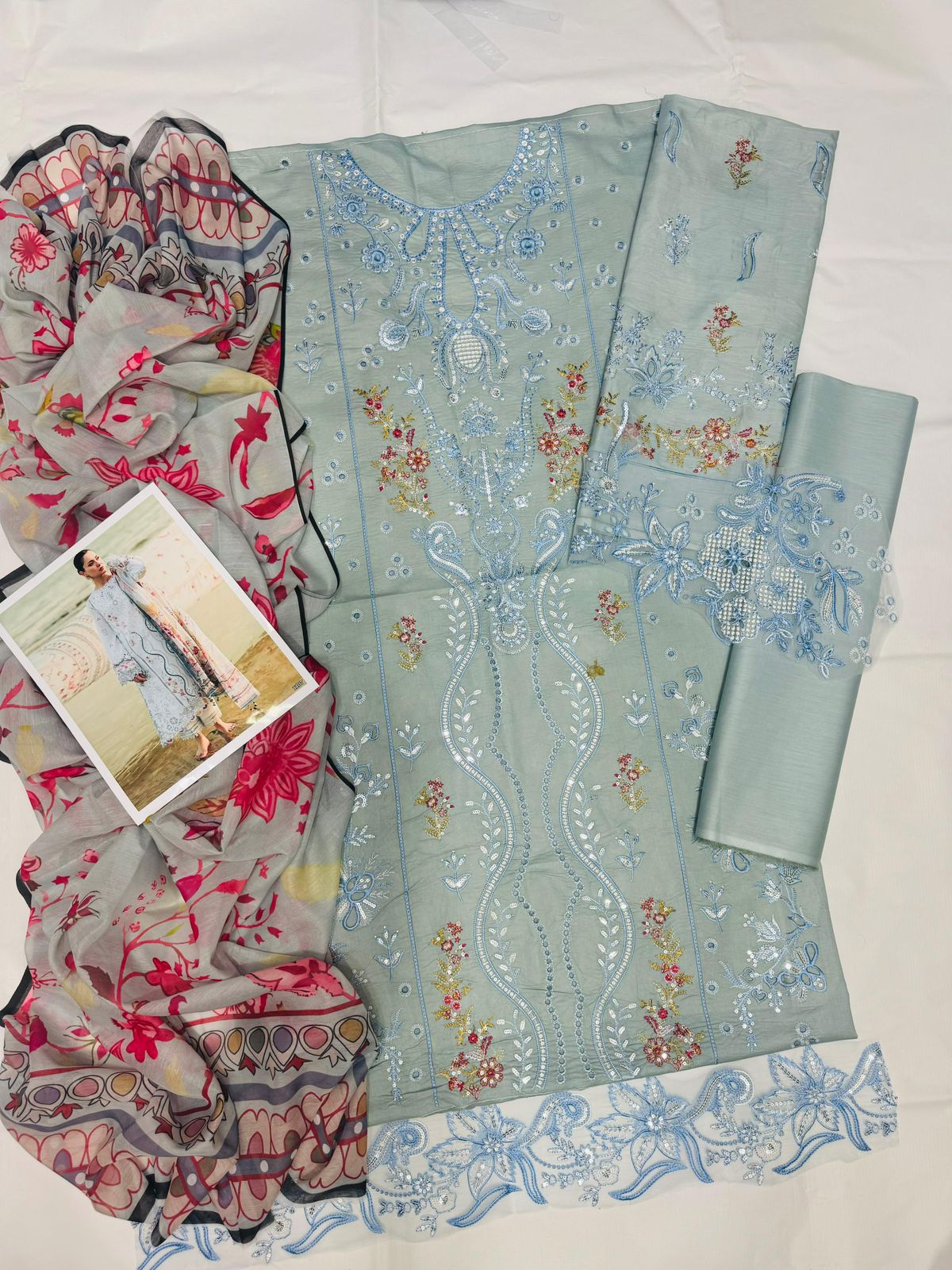 Qalamkar 1107 Embroidered Unstitched 3 Piece