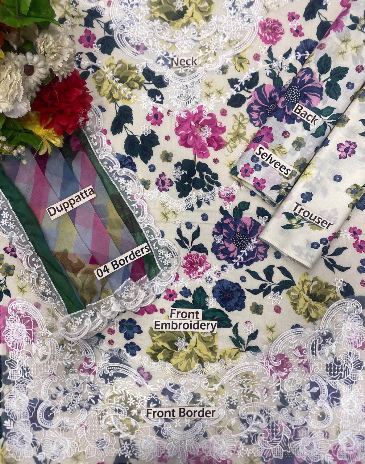 Bin Ilyas 2081 Embroidered Unstitched 3 Piece