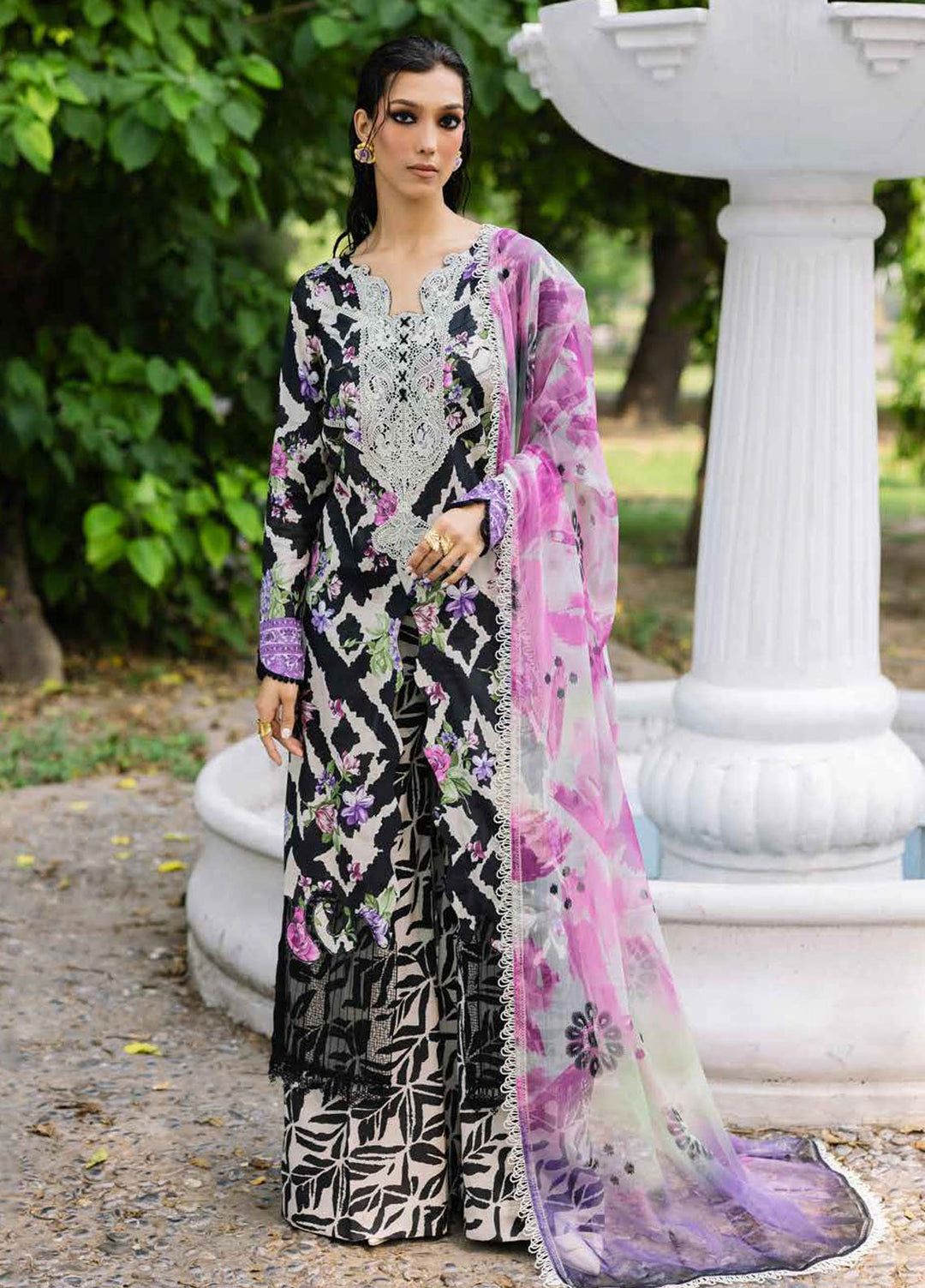 Nureh Embroidered Unstitched 3 Piece