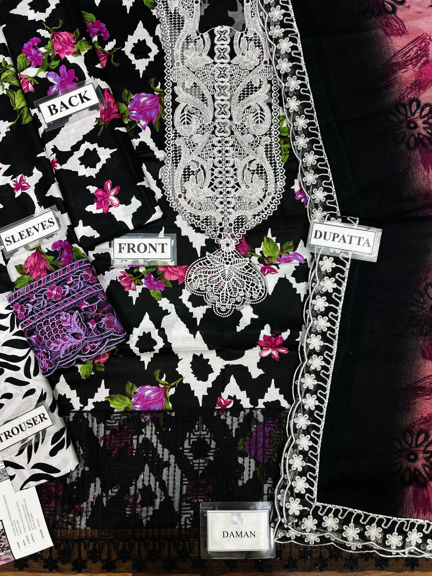 Nureh Embroidered Unstitched 3 Piece
