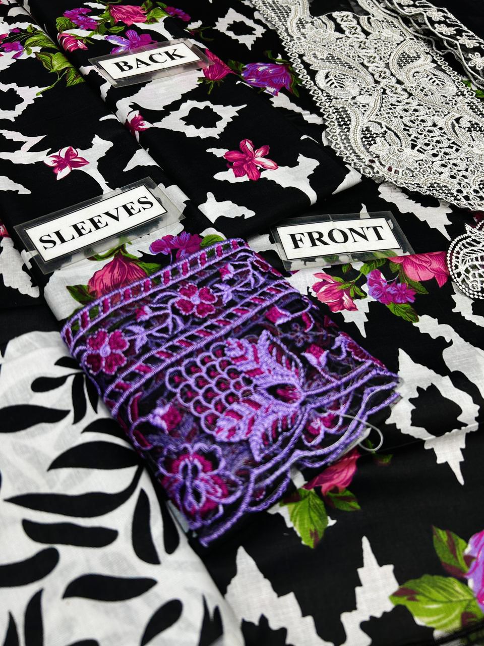 Nureh Embroidered Unstitched 3 Piece