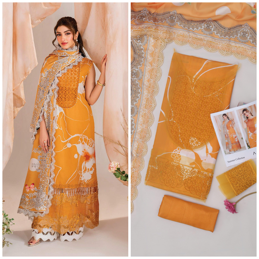 Asifa Embroidered Unstitched 3 Piece