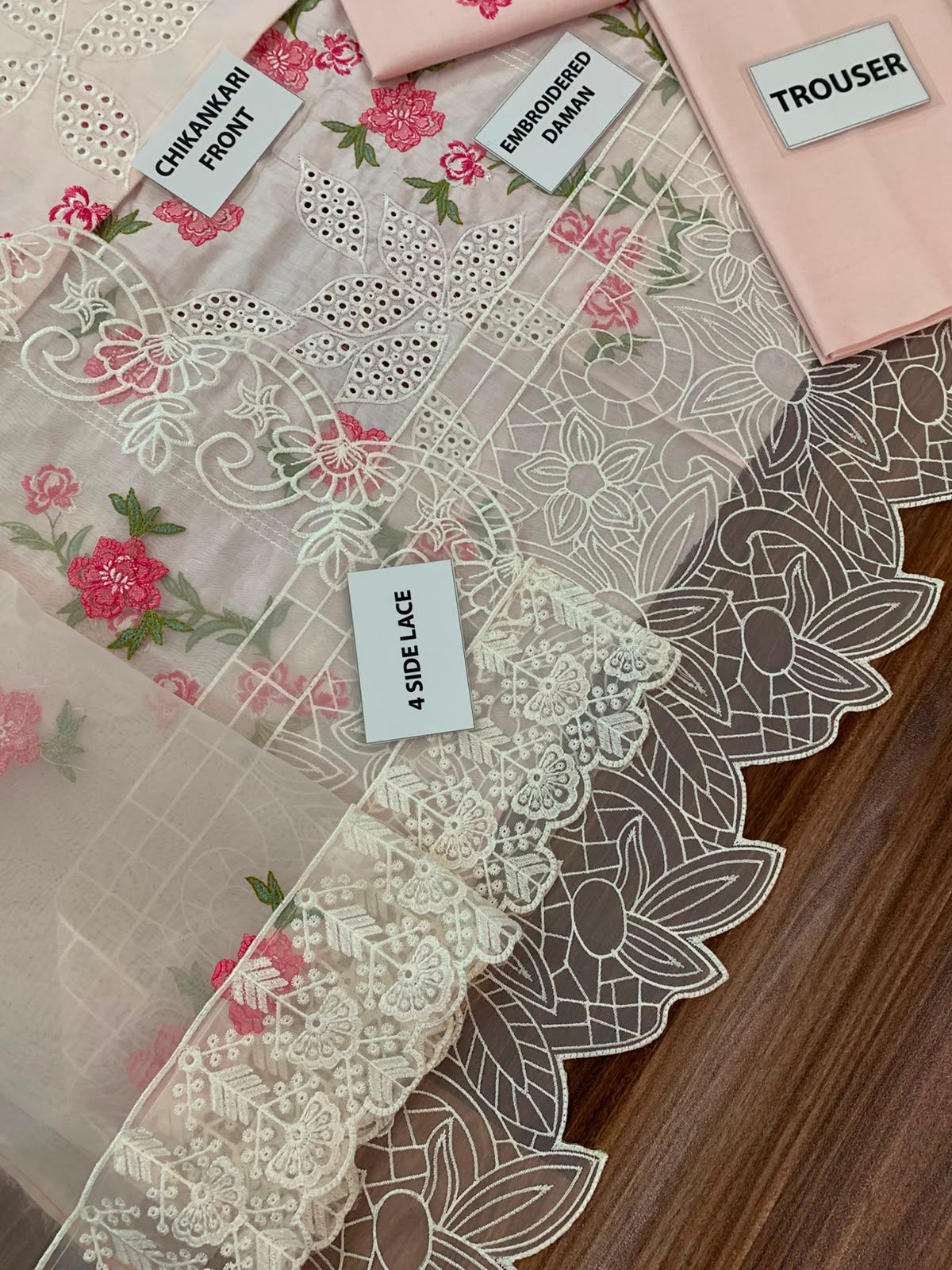 Mahnur Chickenkari Unstitched 3 Piece