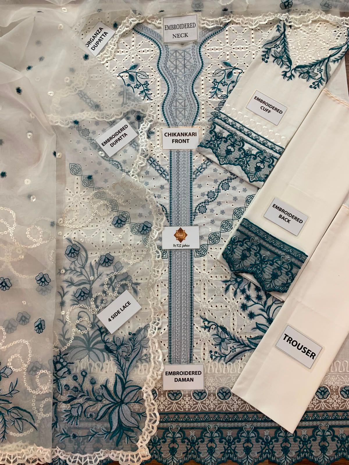 Aneela's Embroidered  Unstitched 3 Piece