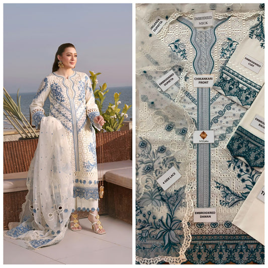 Aneela's Embroidered  Unstitched 3 Piece