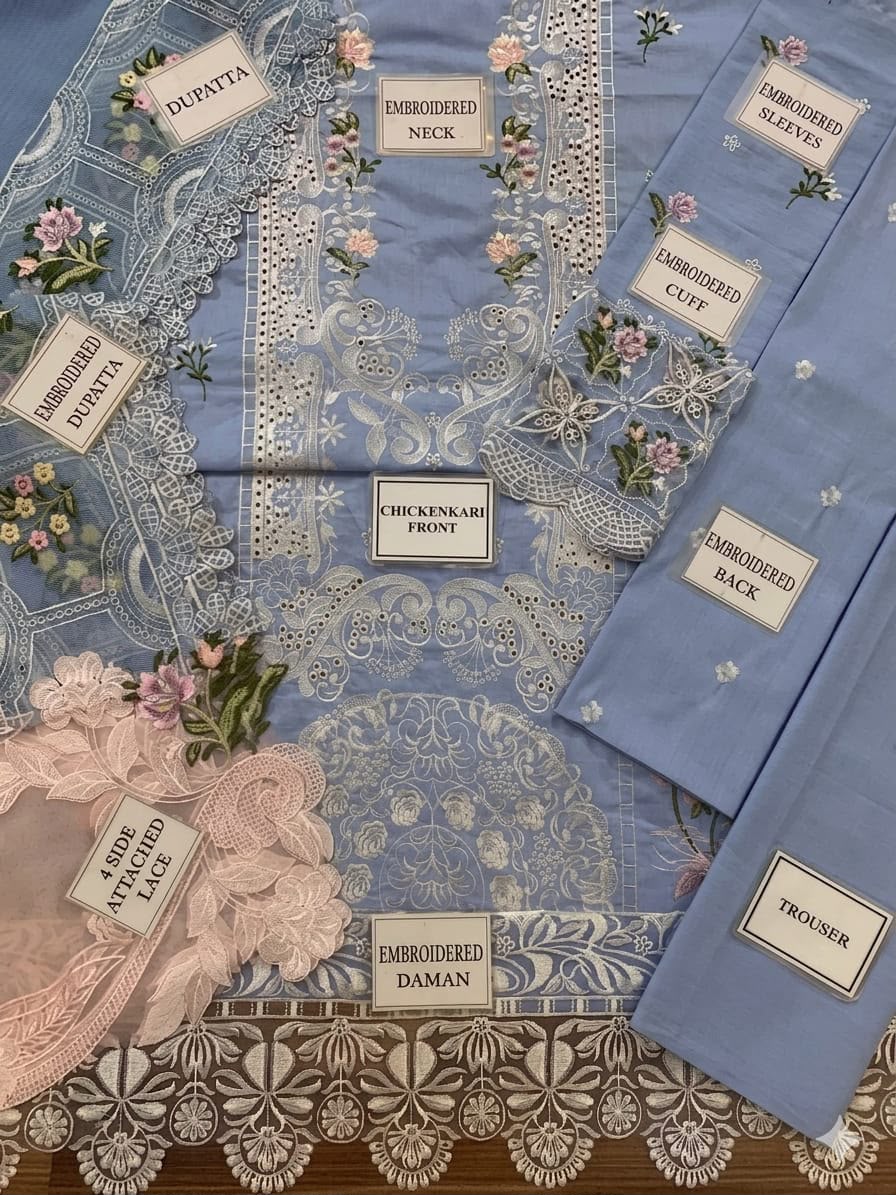 Elaf Chickenkari Embroidered Unstitched 3 piece