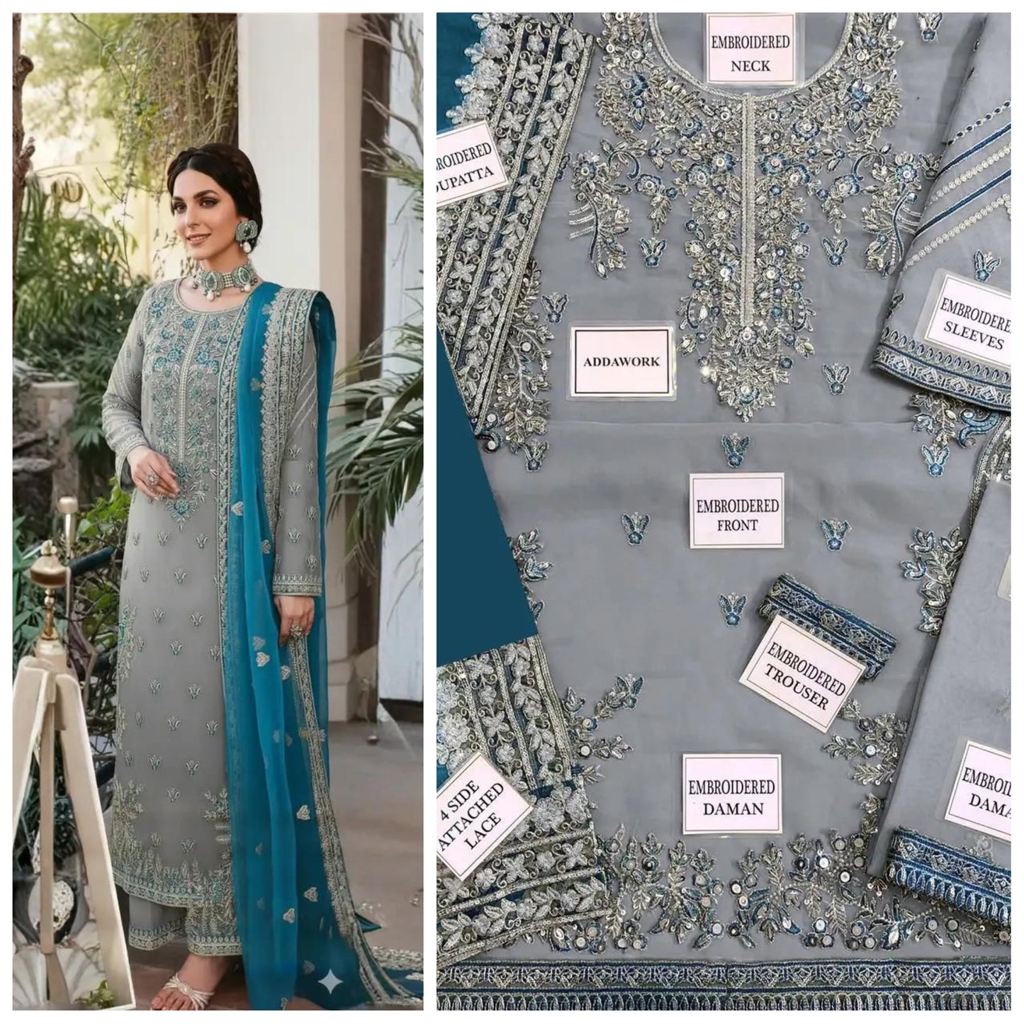 Akbar Aslam Festive Embroidered Unstitched 3 piece