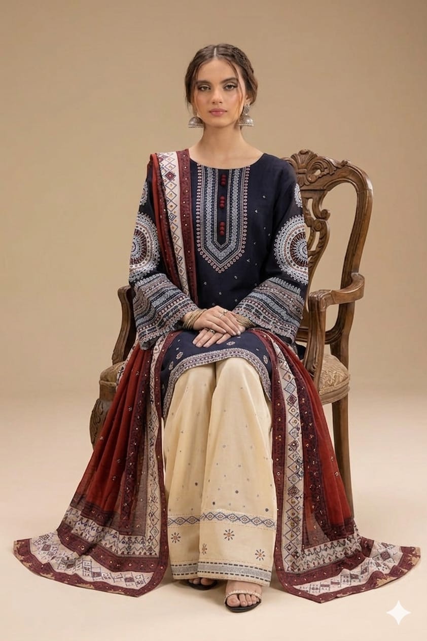 Jazmin Lawn Embroidered Unstitched 3 piece
