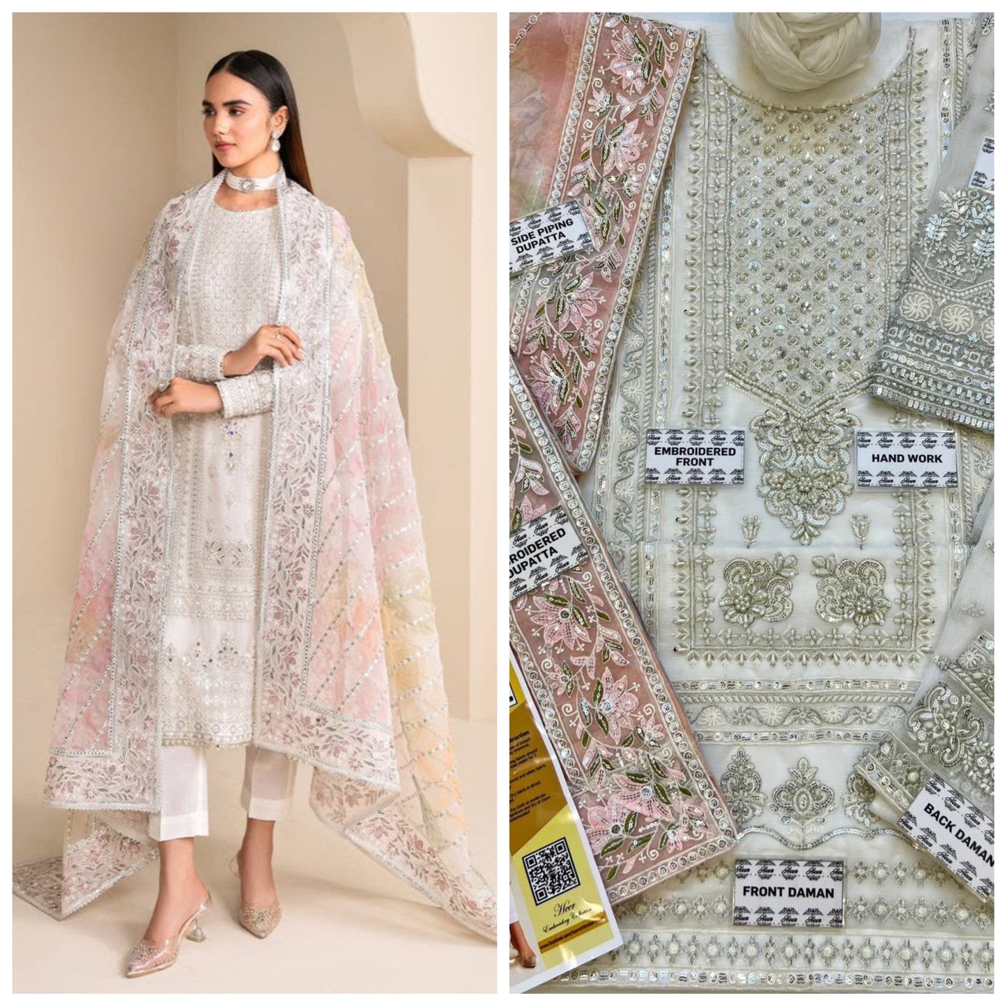 Here Embroidered Unstitched 3 Piece