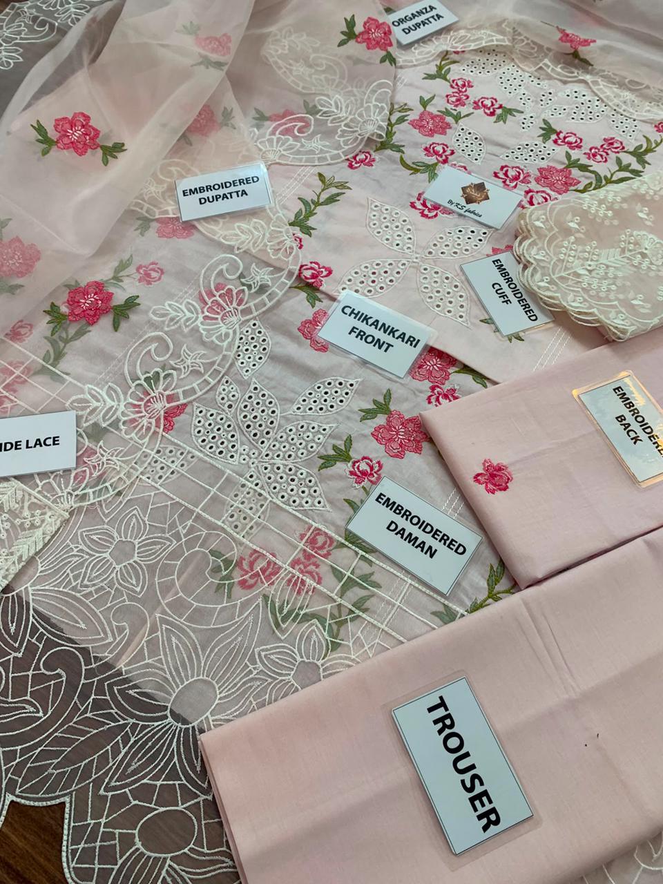 Mahnur Chickenkari Unstitched 3 Piece