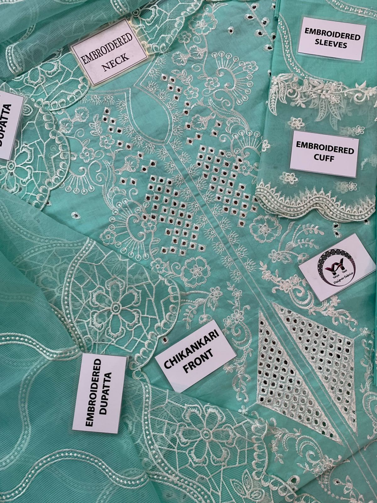 Mahnur Embroidered Unstitched 3 Piece