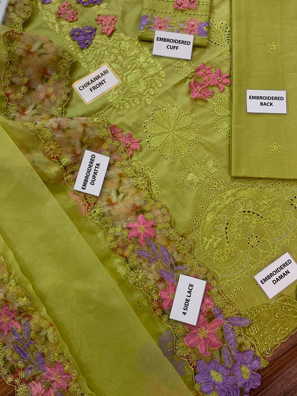Elaf Chickenkari Unstitched 3 Piece