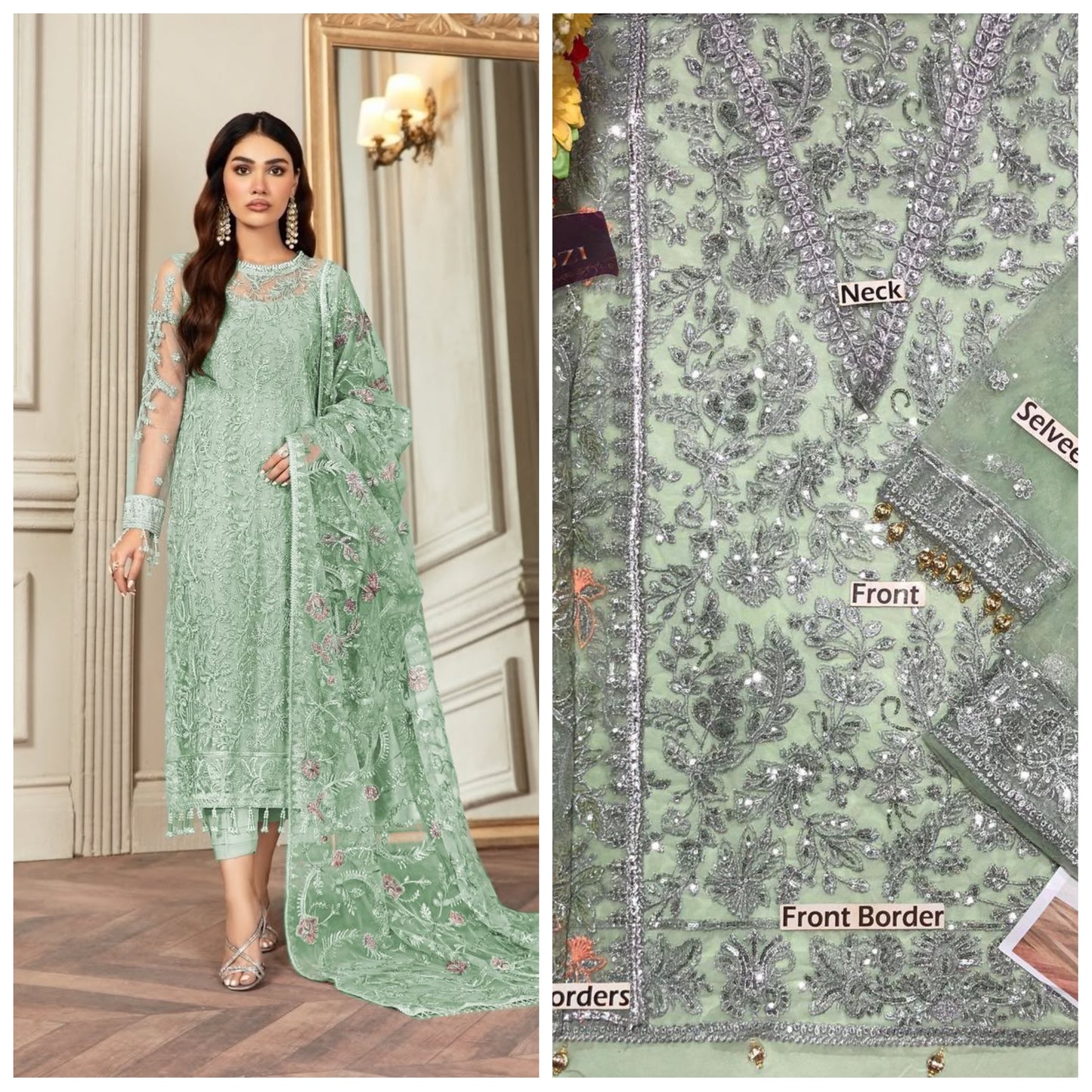 Zarif Festive Embroidered Unstitched 3 piece