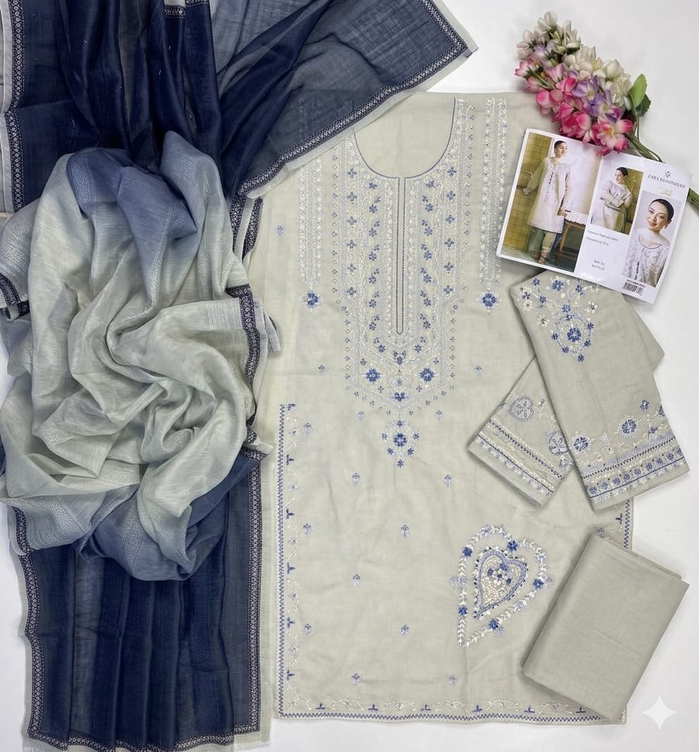 Zara Shahjahan Lawn Embroidered Unstitched 3 Piece