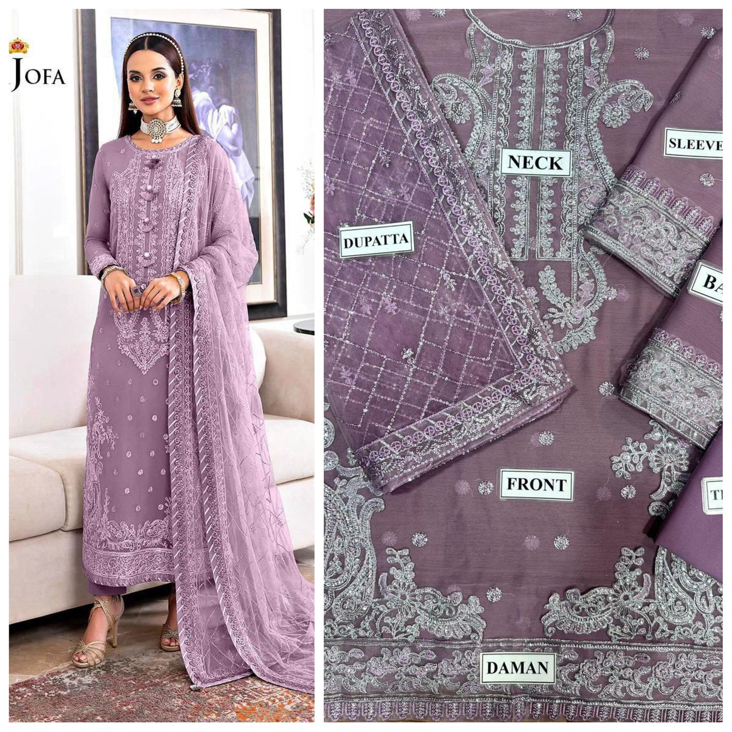 Asim Jofa Embroidered Unstitched 3 piece