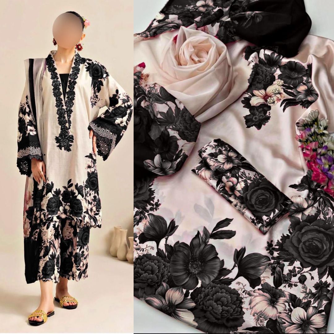 Lulusar Tie and Dye Digital Printed 3 Piece