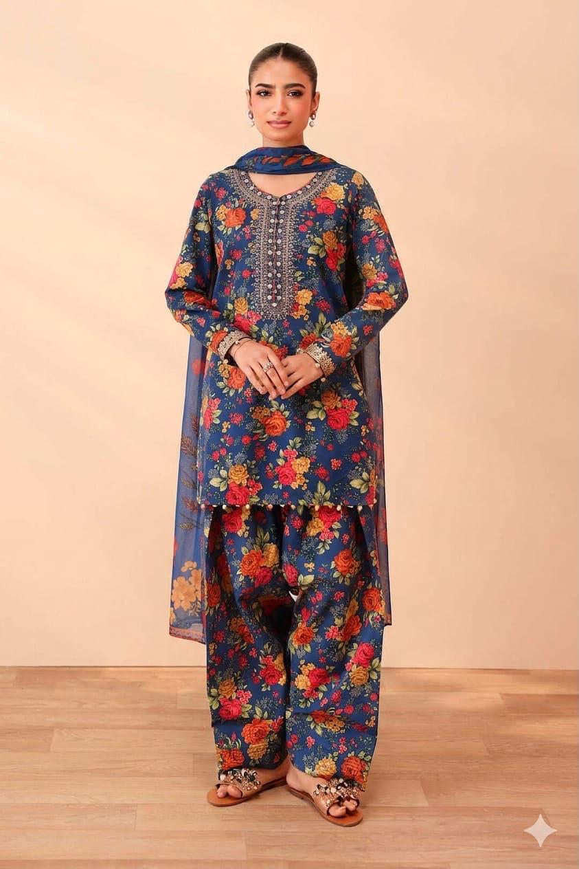 Maria.B Lawn Printed Unstitched 3 Piece