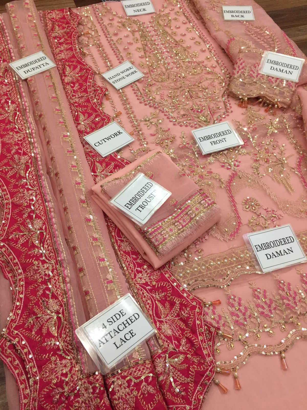 Afrozeh Embroidered Unstitched 3 Piece