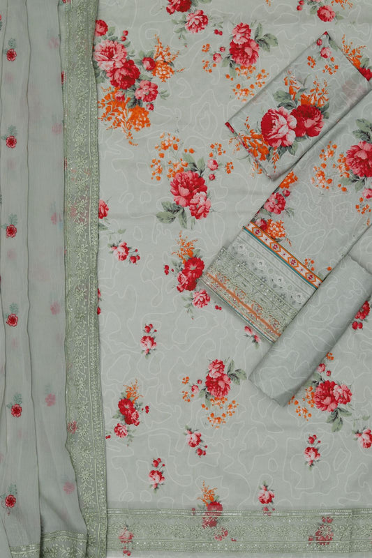 Baroque Aqua Embroidered Unstitched 3 Piece