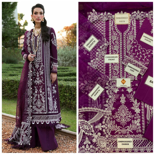 Crimson Embroidered Unstitched 3 Piece