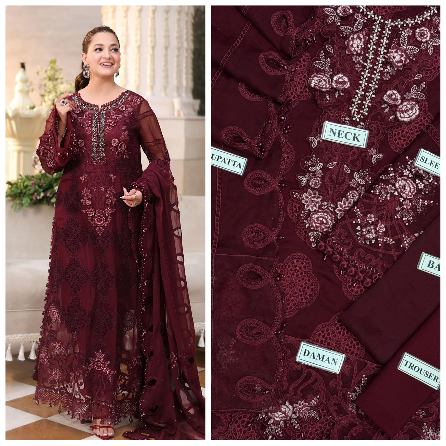 Maria.B Festive Embroidered Unstitched 3 piece