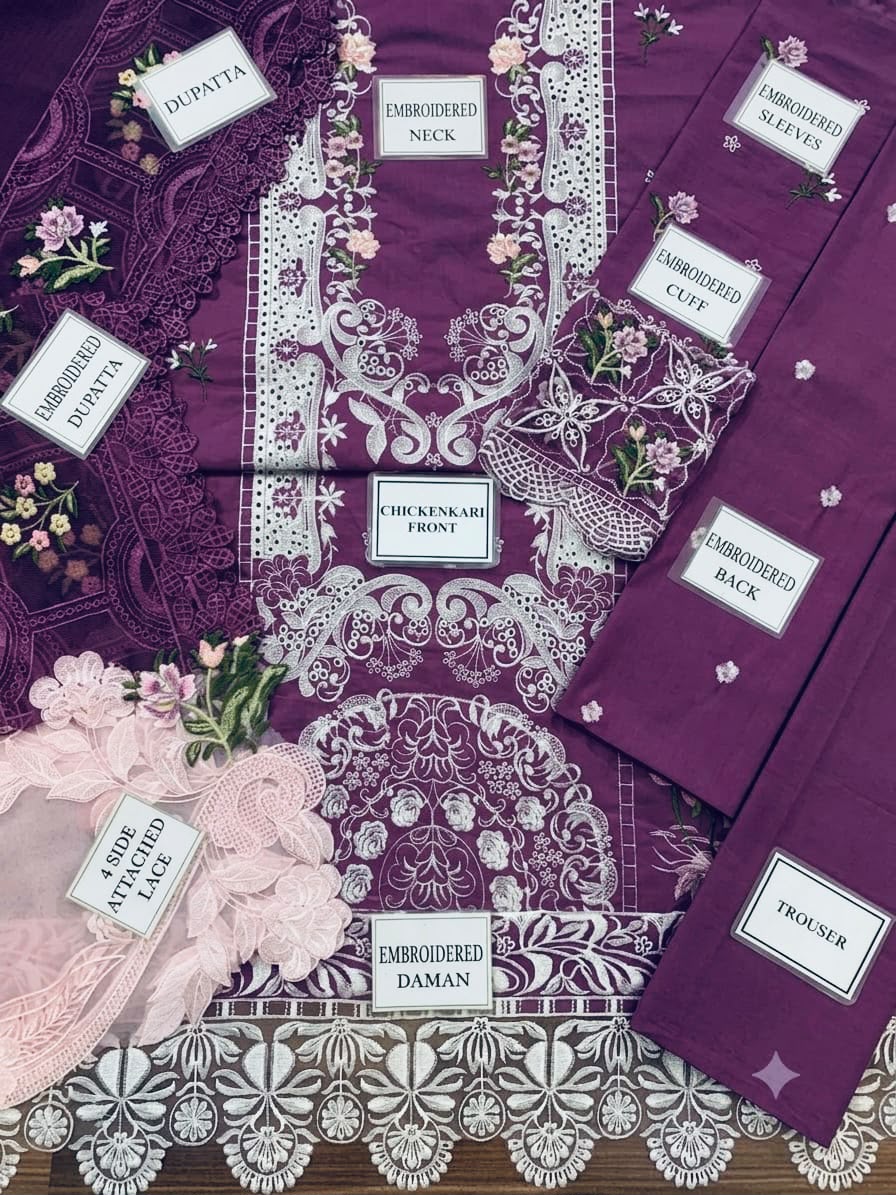 Elaf Chickenkari Embroidered Unstitched 3 Piece