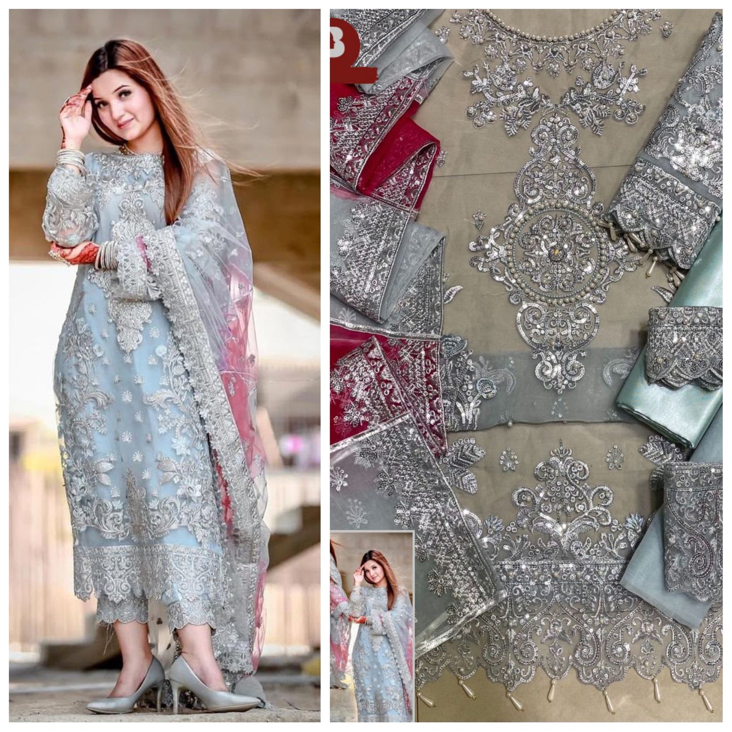 Laam Luxury Embroidered Unstitched 3 piece