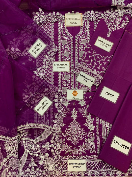 Crimson Embroidered Unstitched 3 Piece