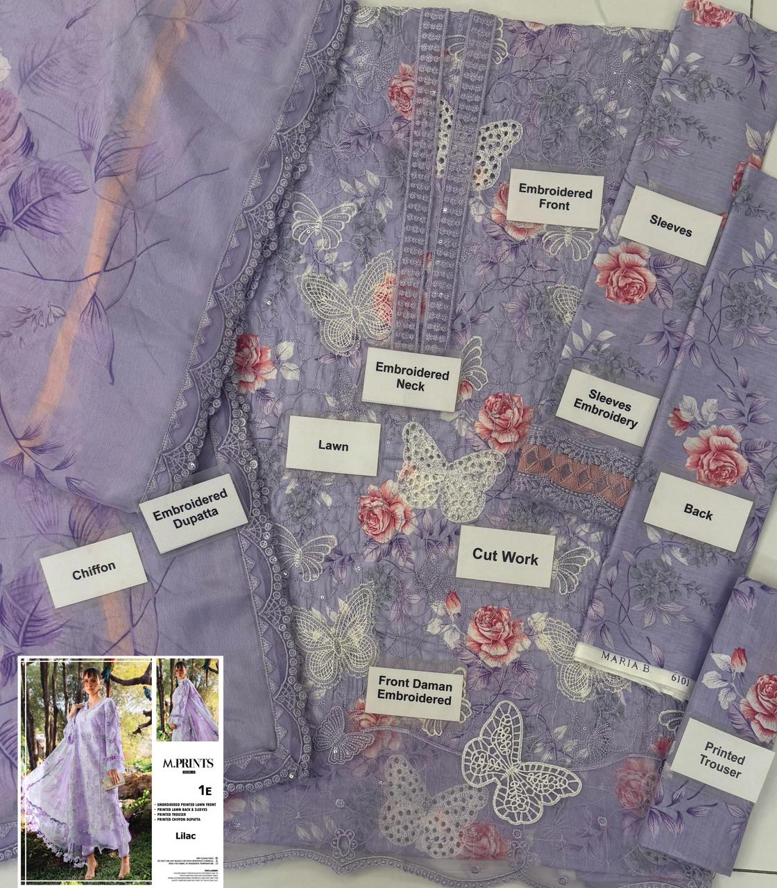 Maria.b Lawn Embroidered Unstitched 3 Piece