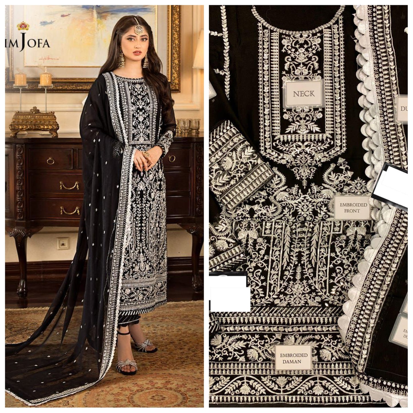 Asim Jofa festive Embroidered Unstitched 3 piece