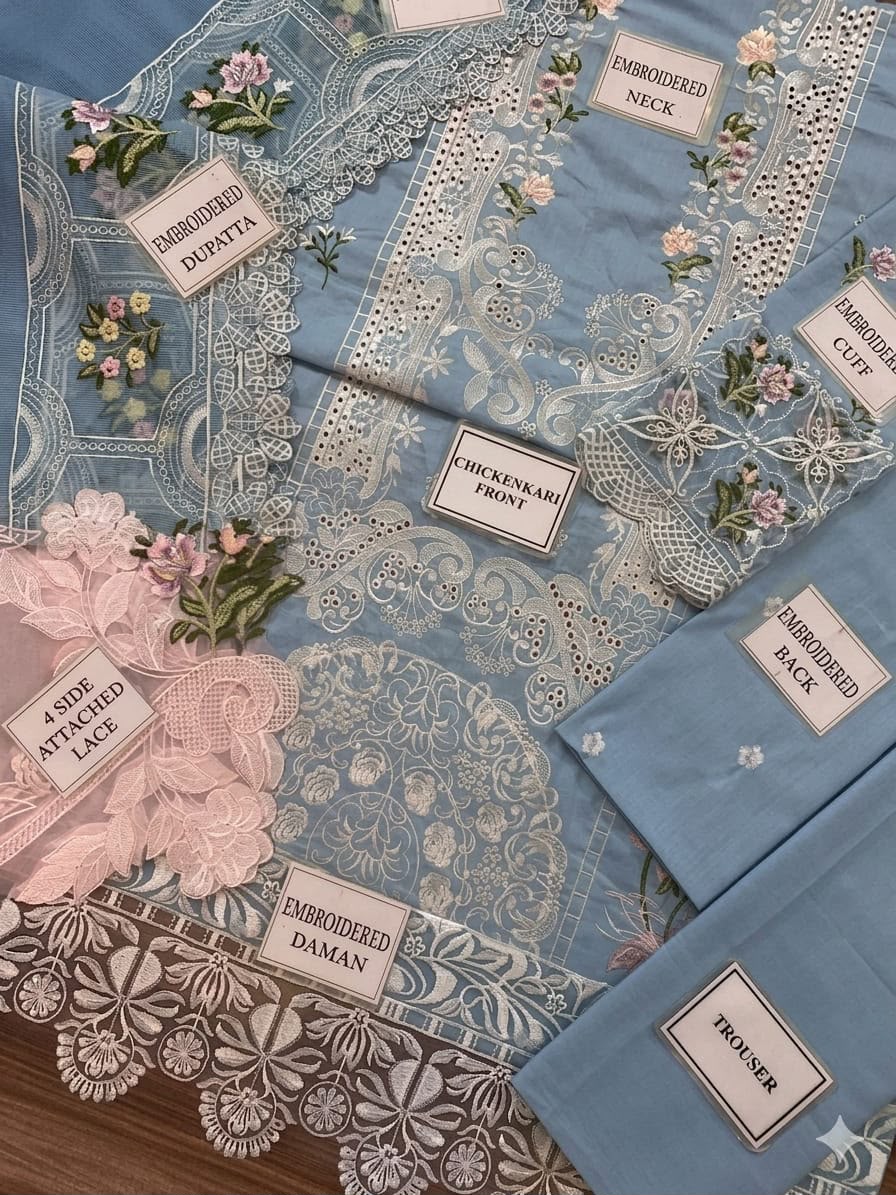 Elaf Chickenkari Embroidered Unstitched 3 piece