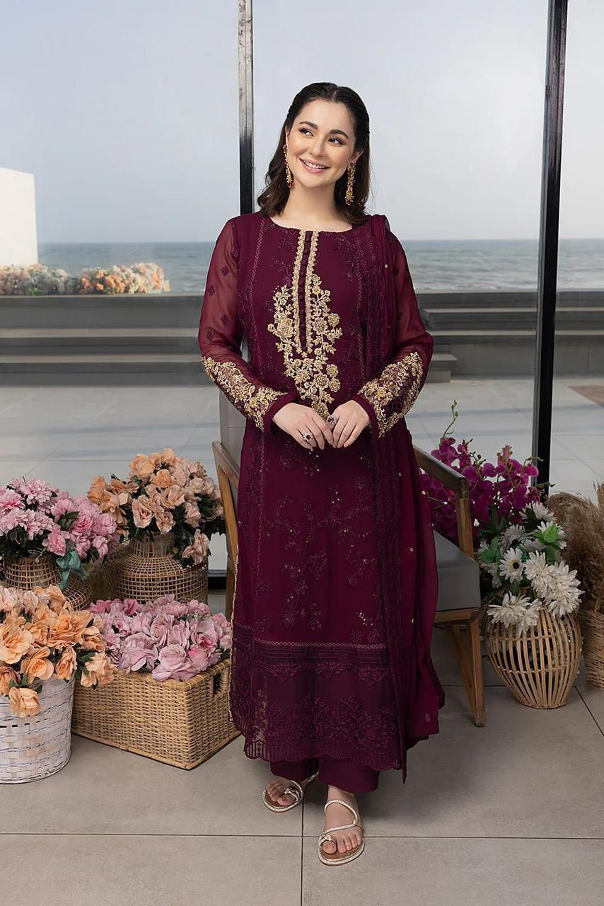 Azure Festive Embroidered Unstitched 3 piece