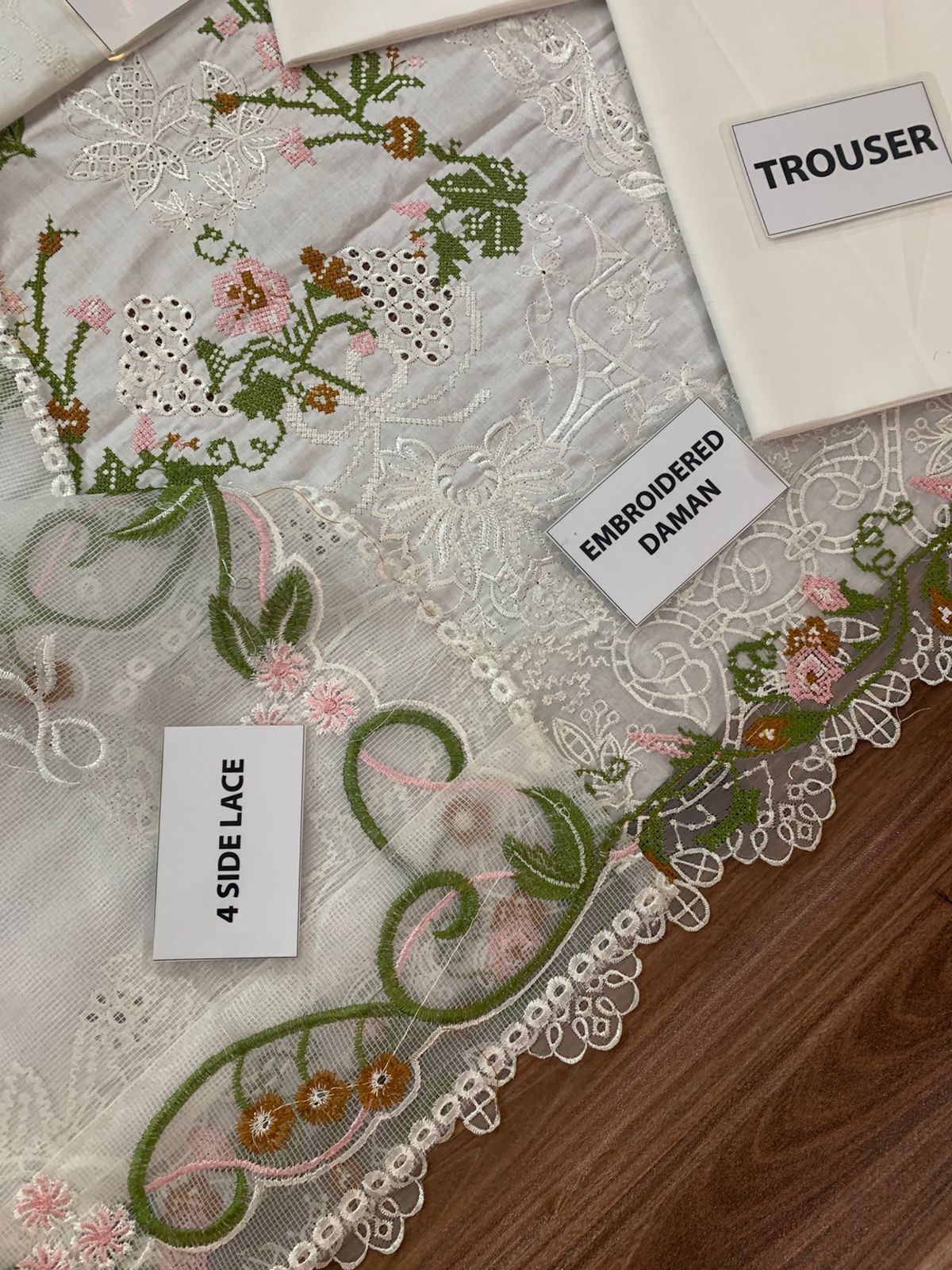 Qalamkar Chickenkari Unstitched 3 Piece