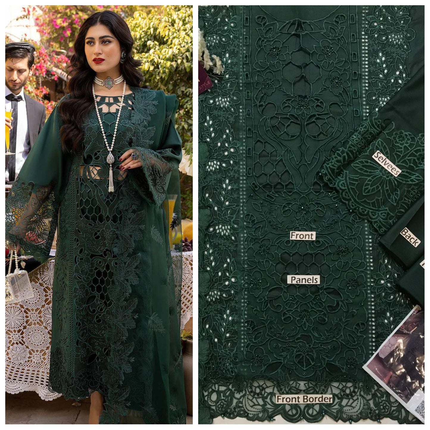 Bin Ilyas Luxury Lawn Embroidered Unstitched 3 Piece