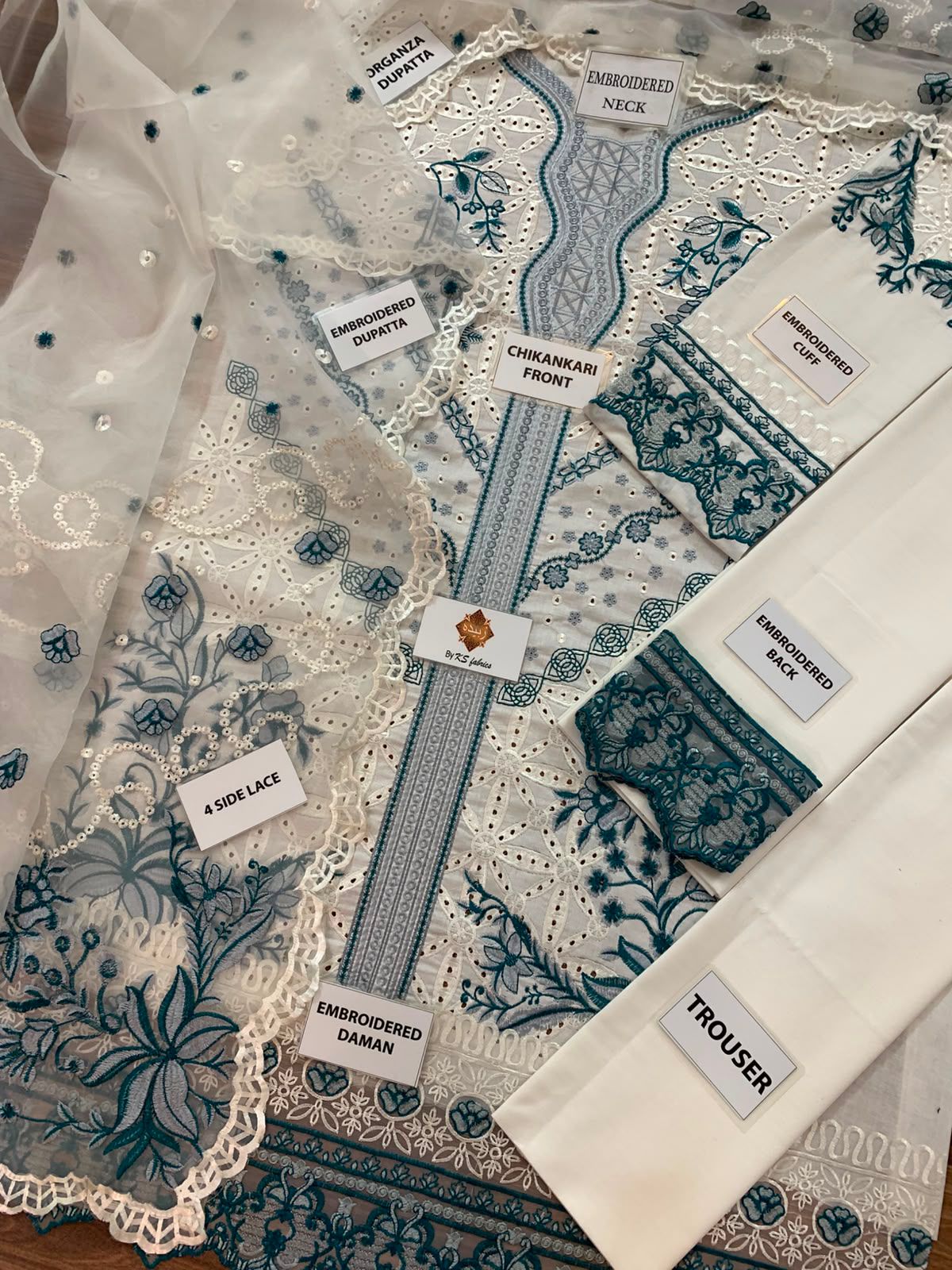Aneela's Embroidered  Unstitched 3 Piece