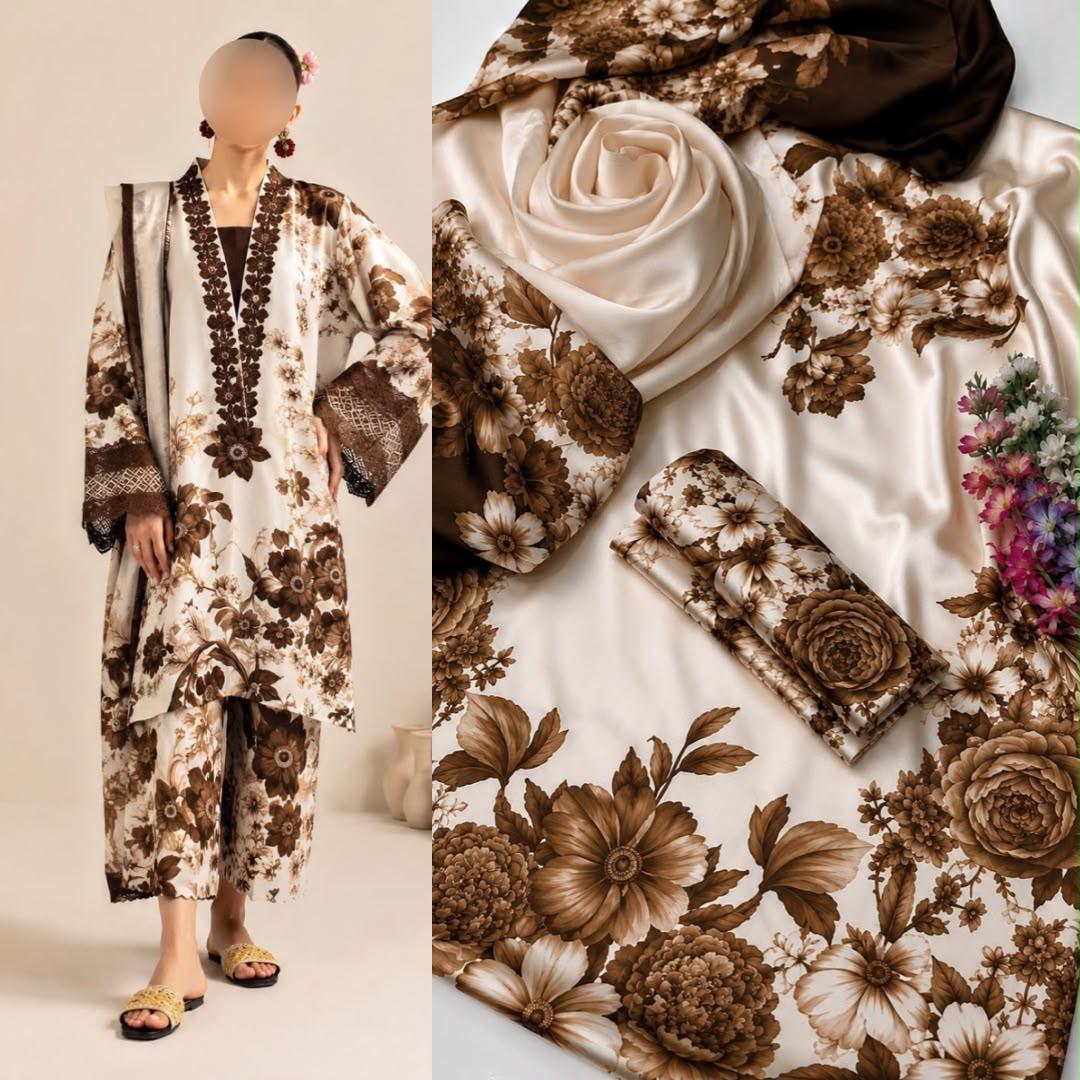Lulusar Tie and Dye Digital Printed 3 Piece