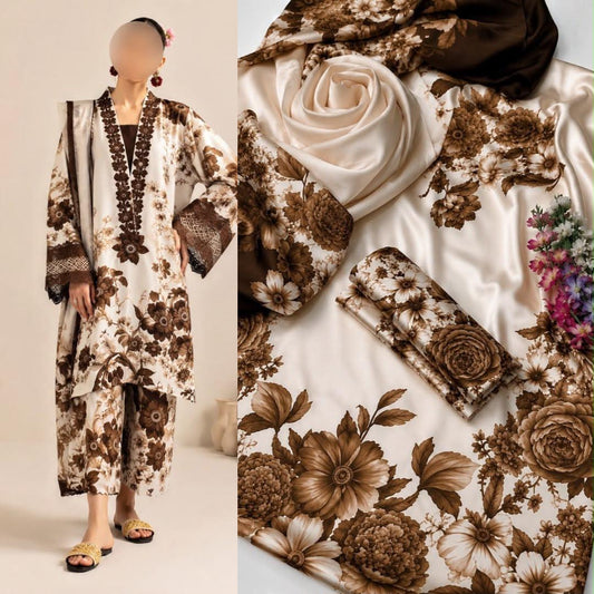 Lulusar Tie and Dye Digital Printed 3 Piece